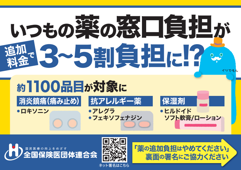 薬の追加負担はやめてください